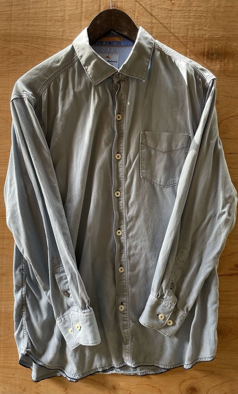 Tommy Bahamas Shirt Men’s M Blue Long Sleeve Button Up